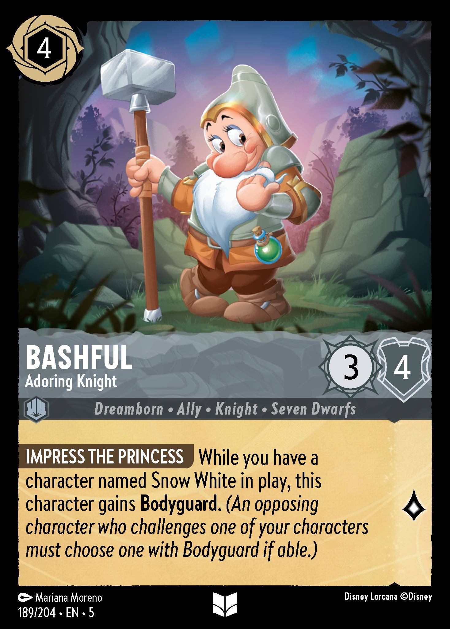 Bashful — Adoring Knight Disney Lorcana card