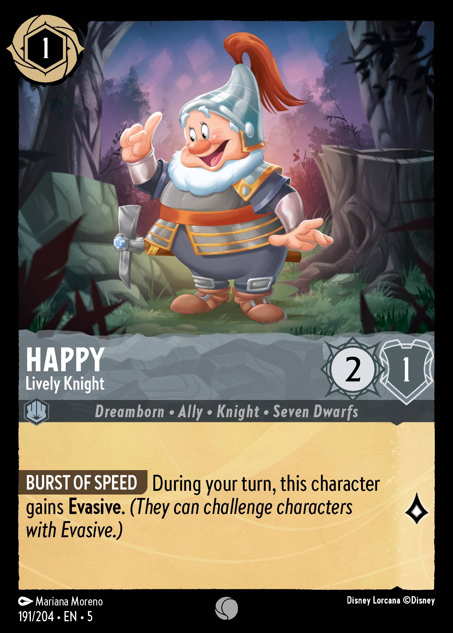 Happy — Lively Knight Disney Lorcana card