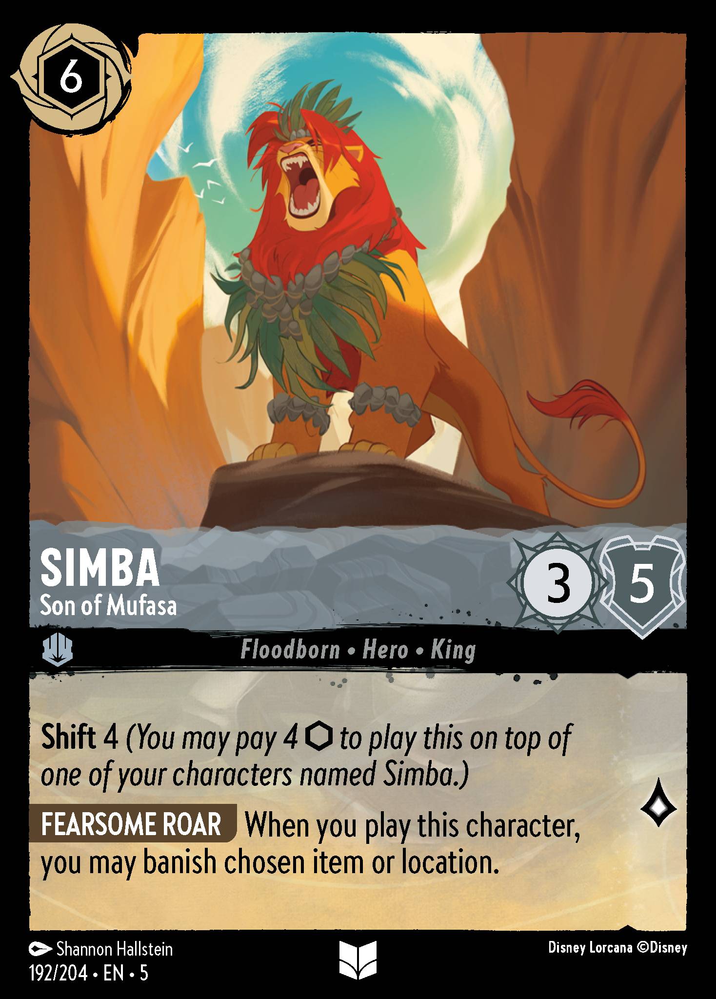 Simba — Son of Mufasa Disney Lorcana card