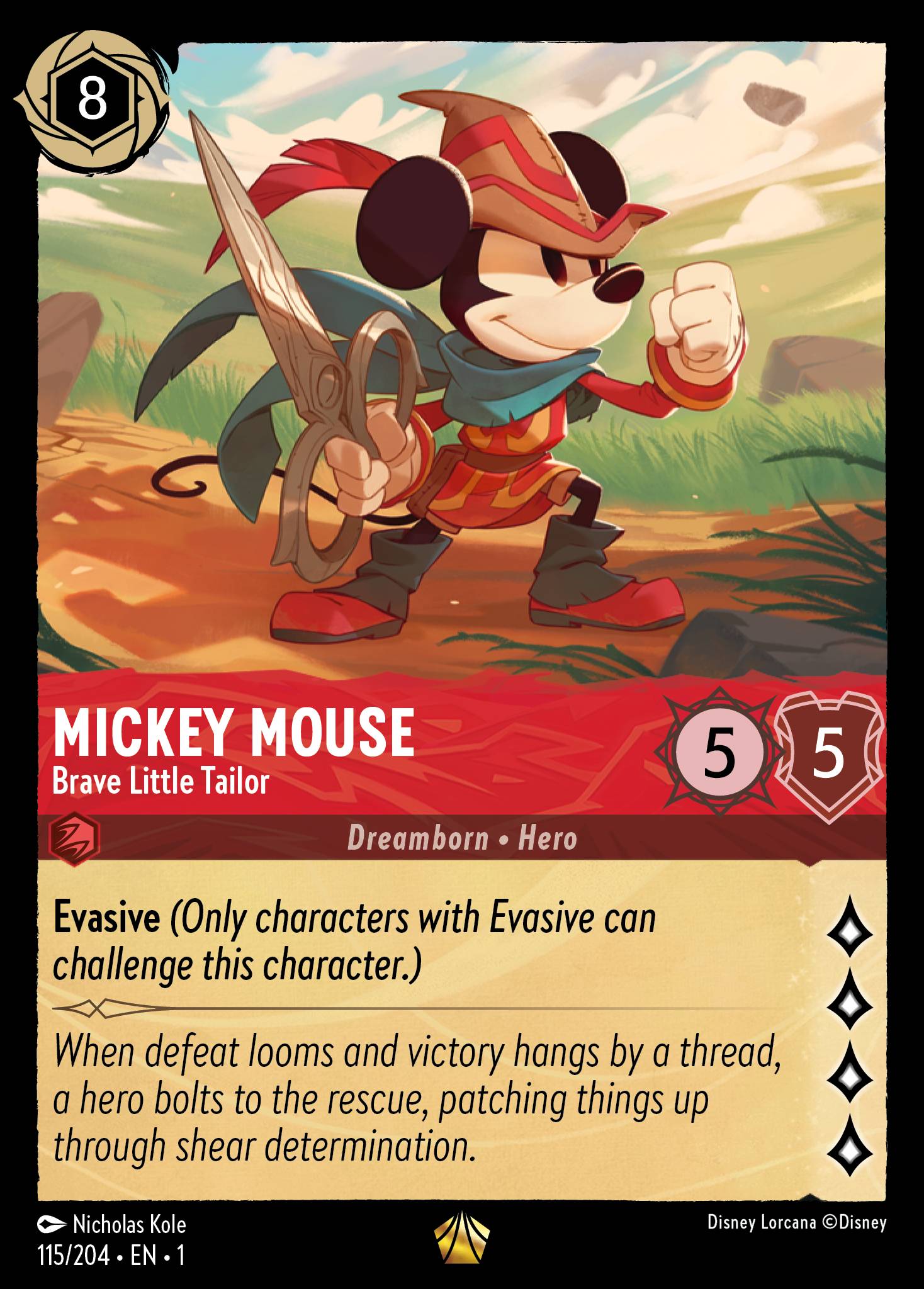 Mickey Mouse — Brave Little Tailor Disney Lorcana card