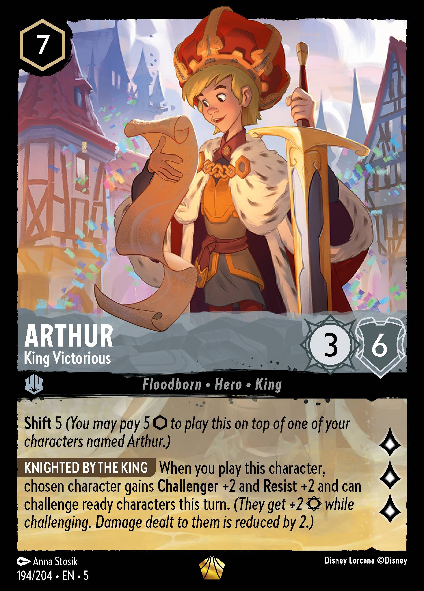 Arthur — King Victorious Disney Lorcana card