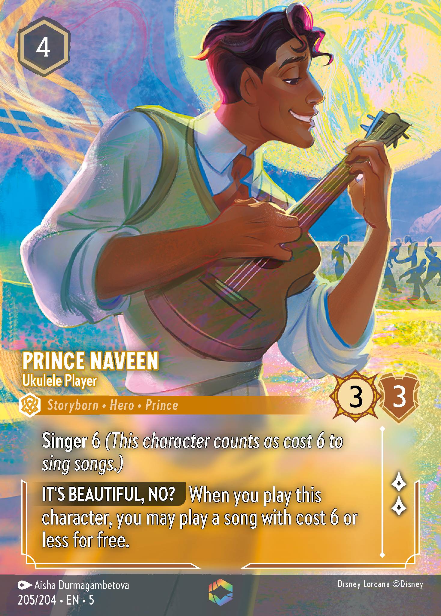 Prince Naveen — Ukulele Player Disney Lorcana card