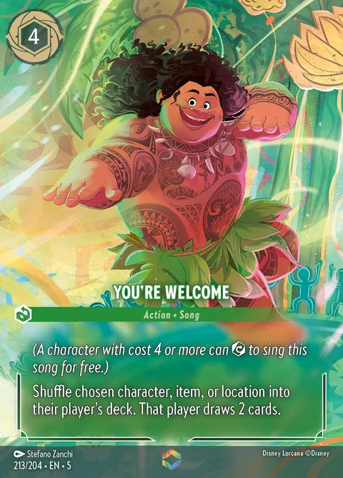 You're Welcome Disney Lorcana card