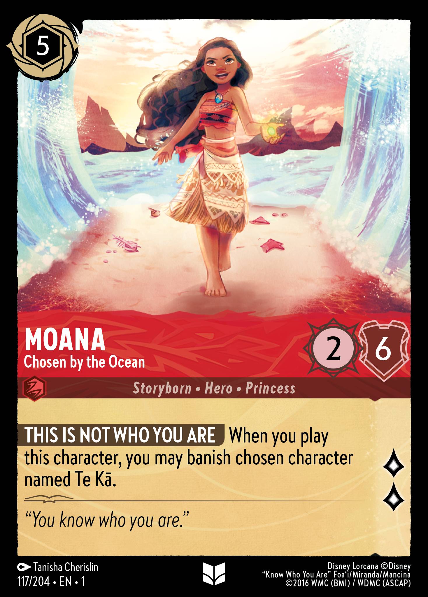 Moana — Chosen by the Ocean Disney Lorcana card