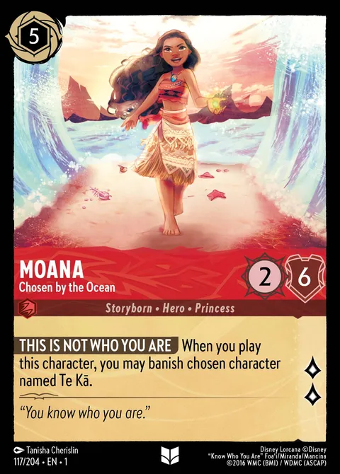 Moana — Chosen by the Ocean Disney Lorcana card