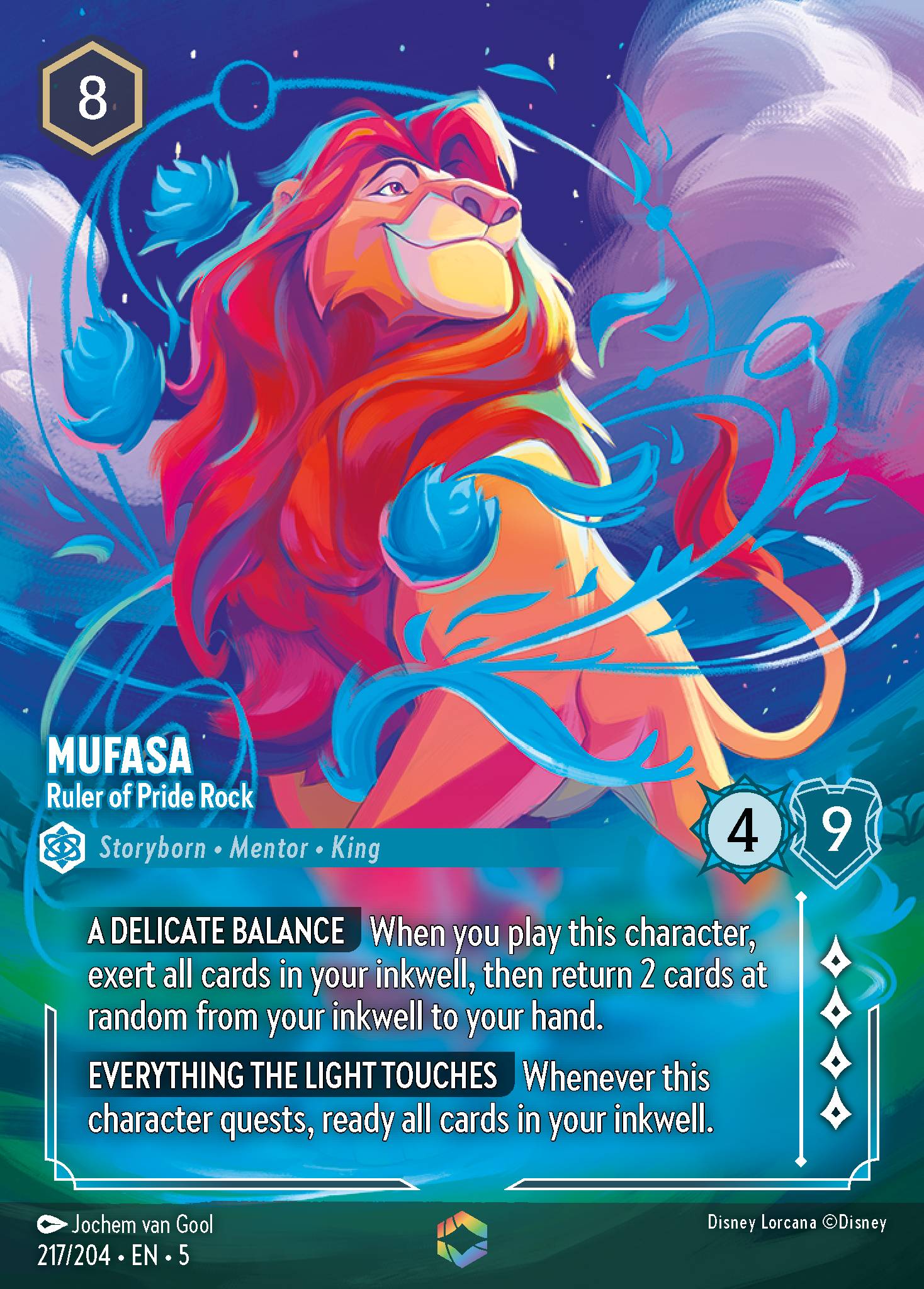 Mufasa — Ruler of Pride Rock Disney Lorcana card