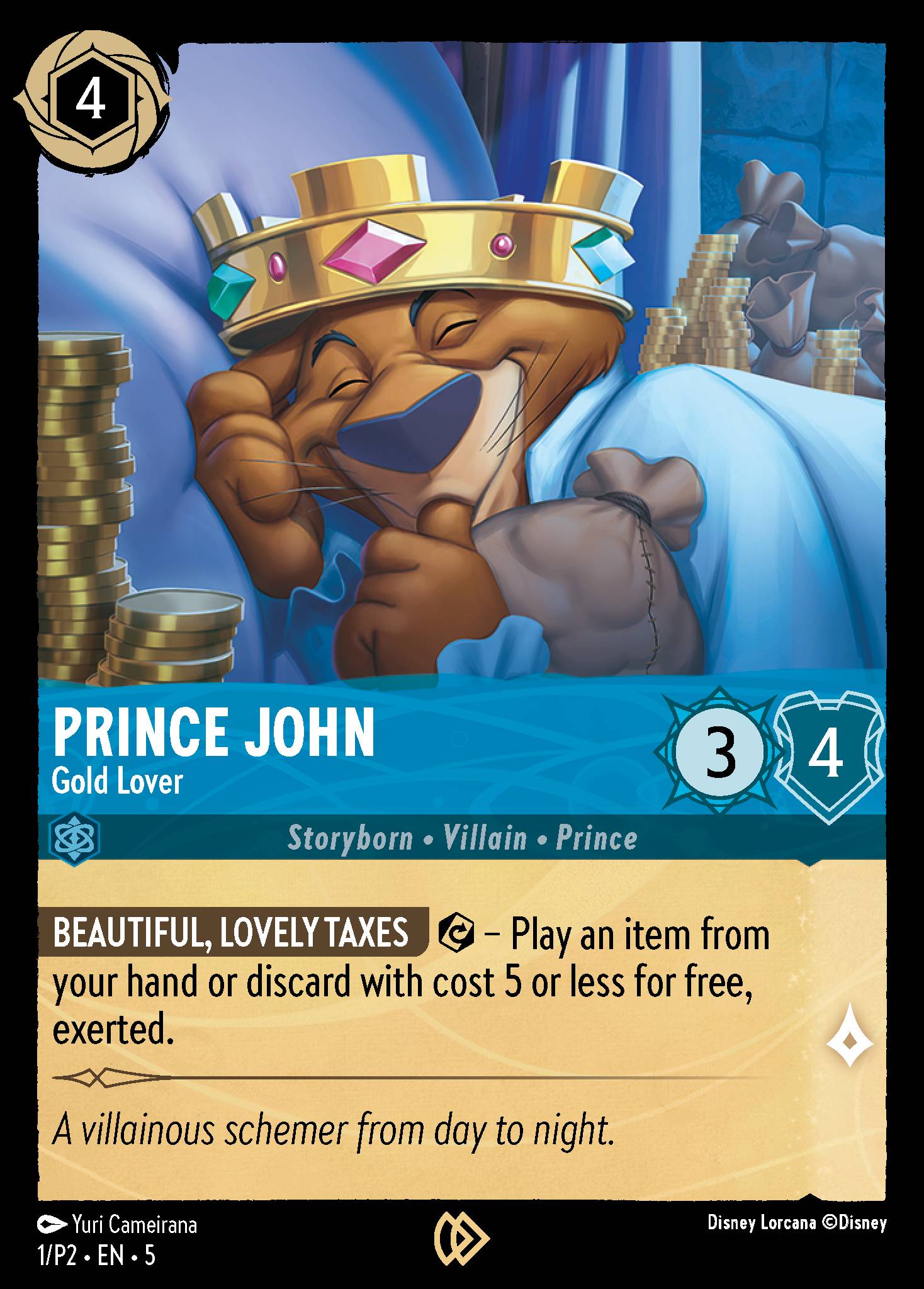 Prince John — Gold Lover Disney Lorcana card