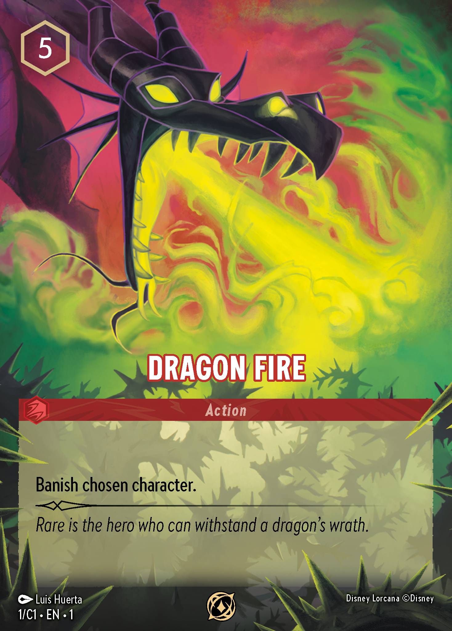 Dragon Fire Disney Lorcana card