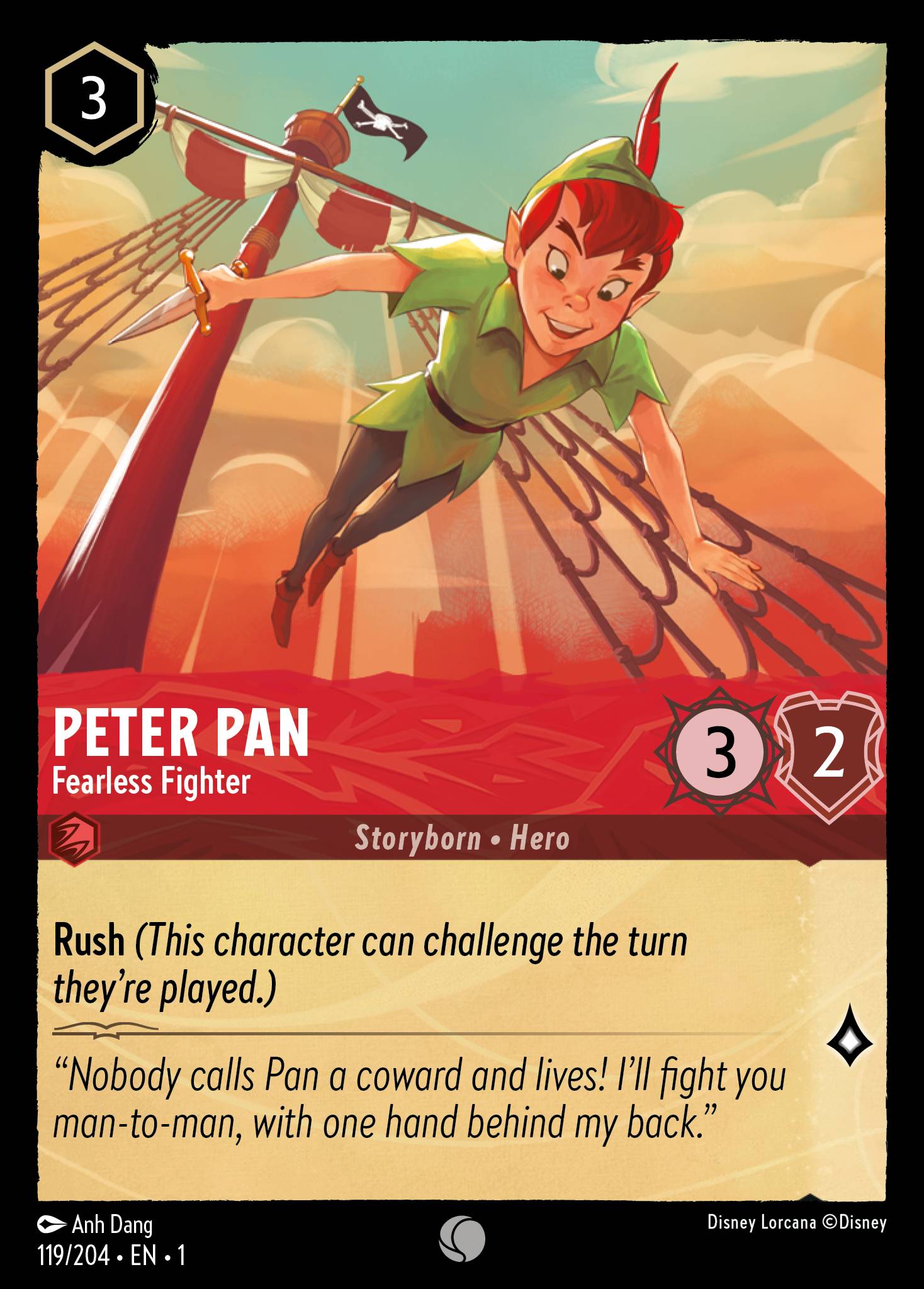 Peter Pan — Fearless Fighter Disney Lorcana card