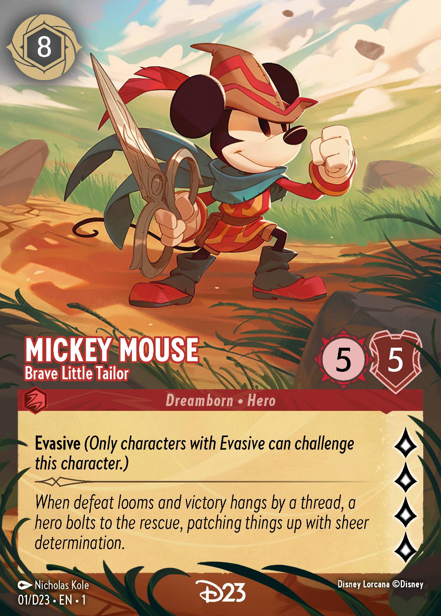 Mickey Mouse — Brave Little Tailor Disney Lorcana card