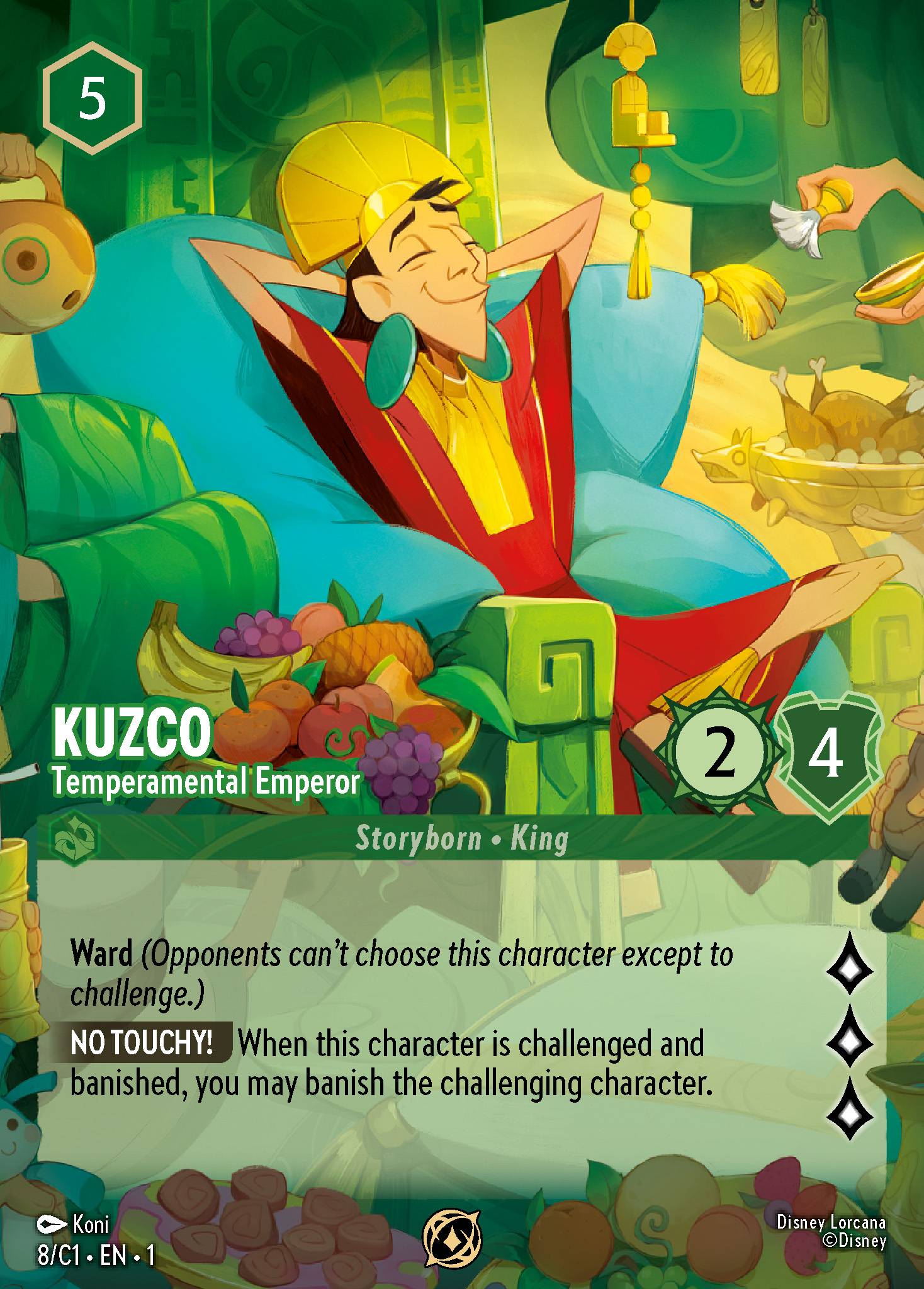 Kuzco — Temperamental Emperor Disney Lorcana card