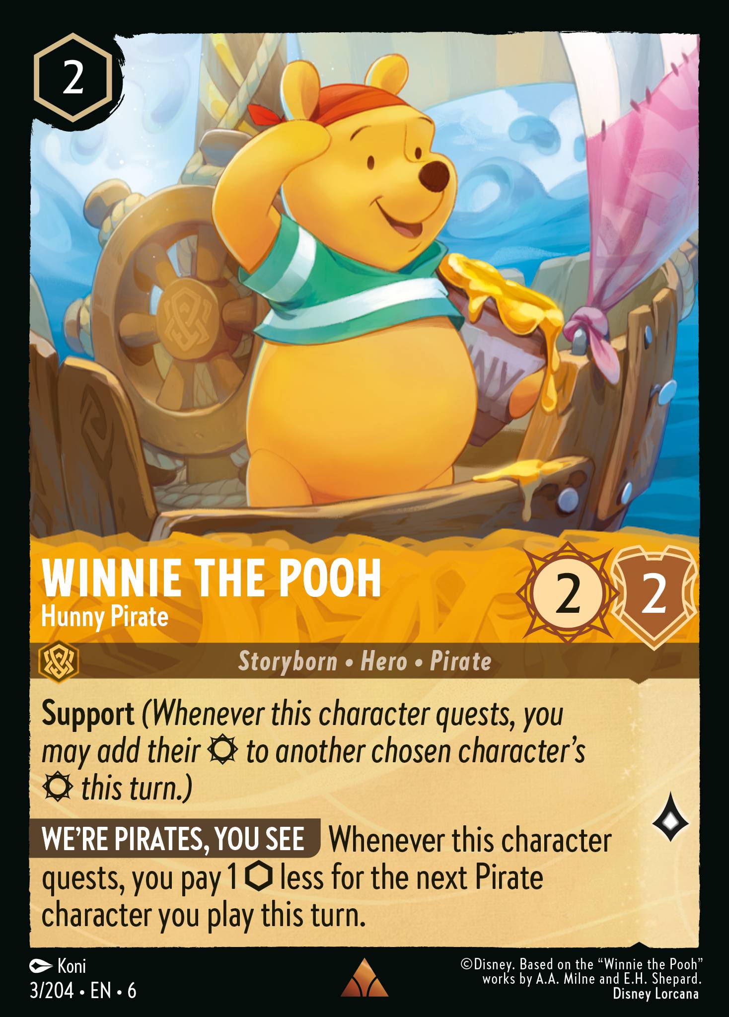 Winnie the Pooh — Hunny Pirate Disney Lorcana card