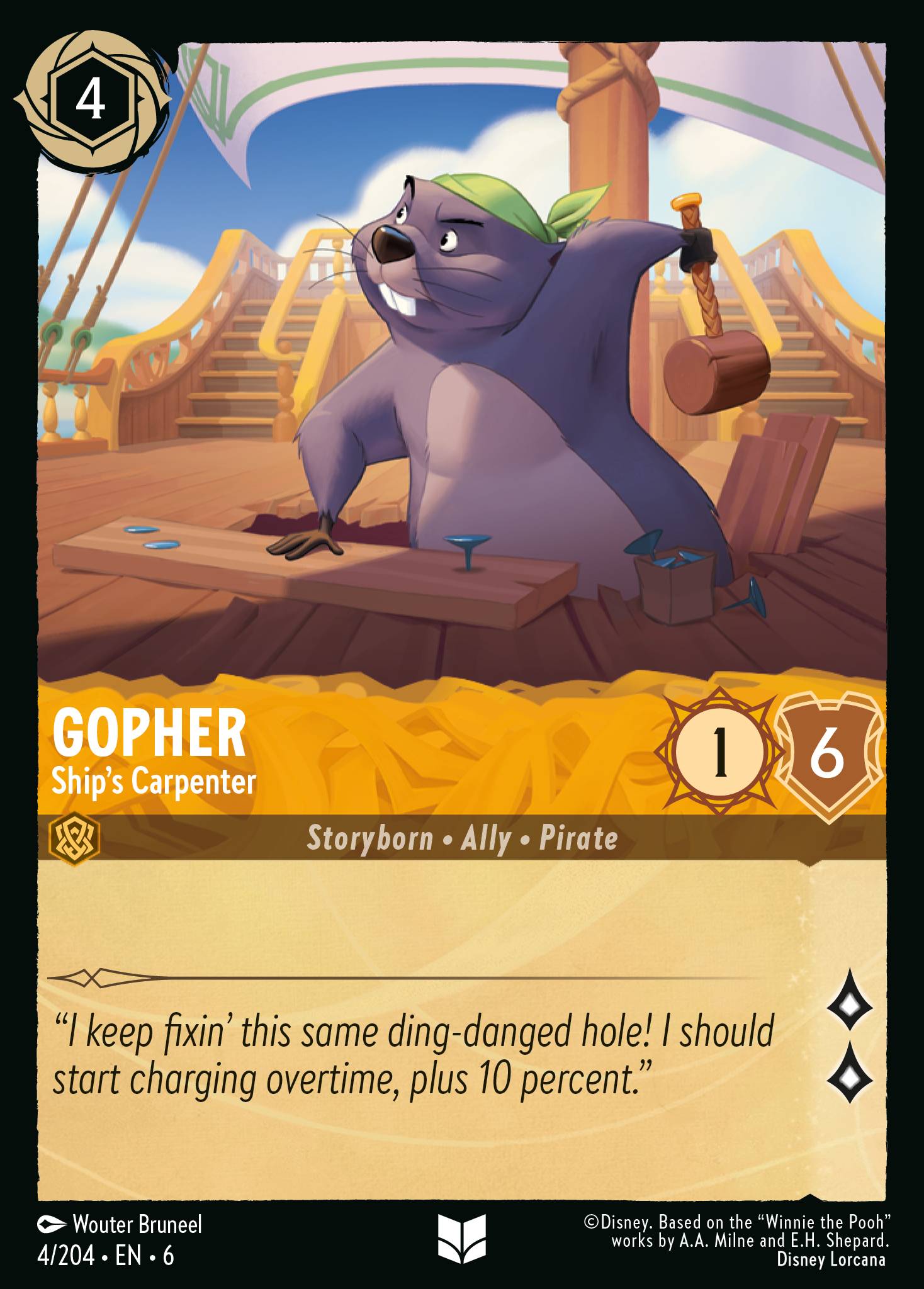 Gopher — Ship's Carpenter Disney Lorcana card