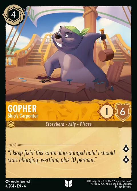 Gopher — Ship's Carpenter Disney Lorcana card