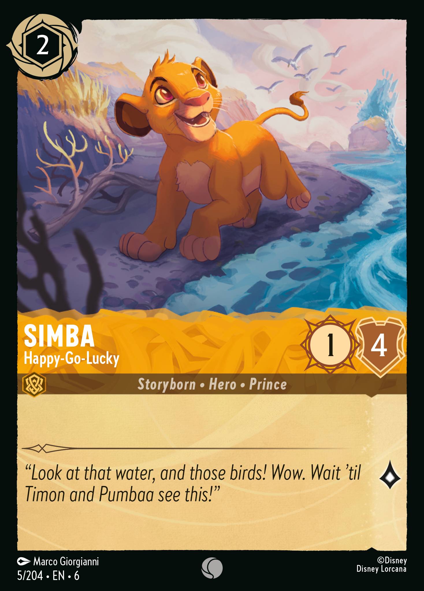 Simba — Happy-Go-Lucky Disney Lorcana card
