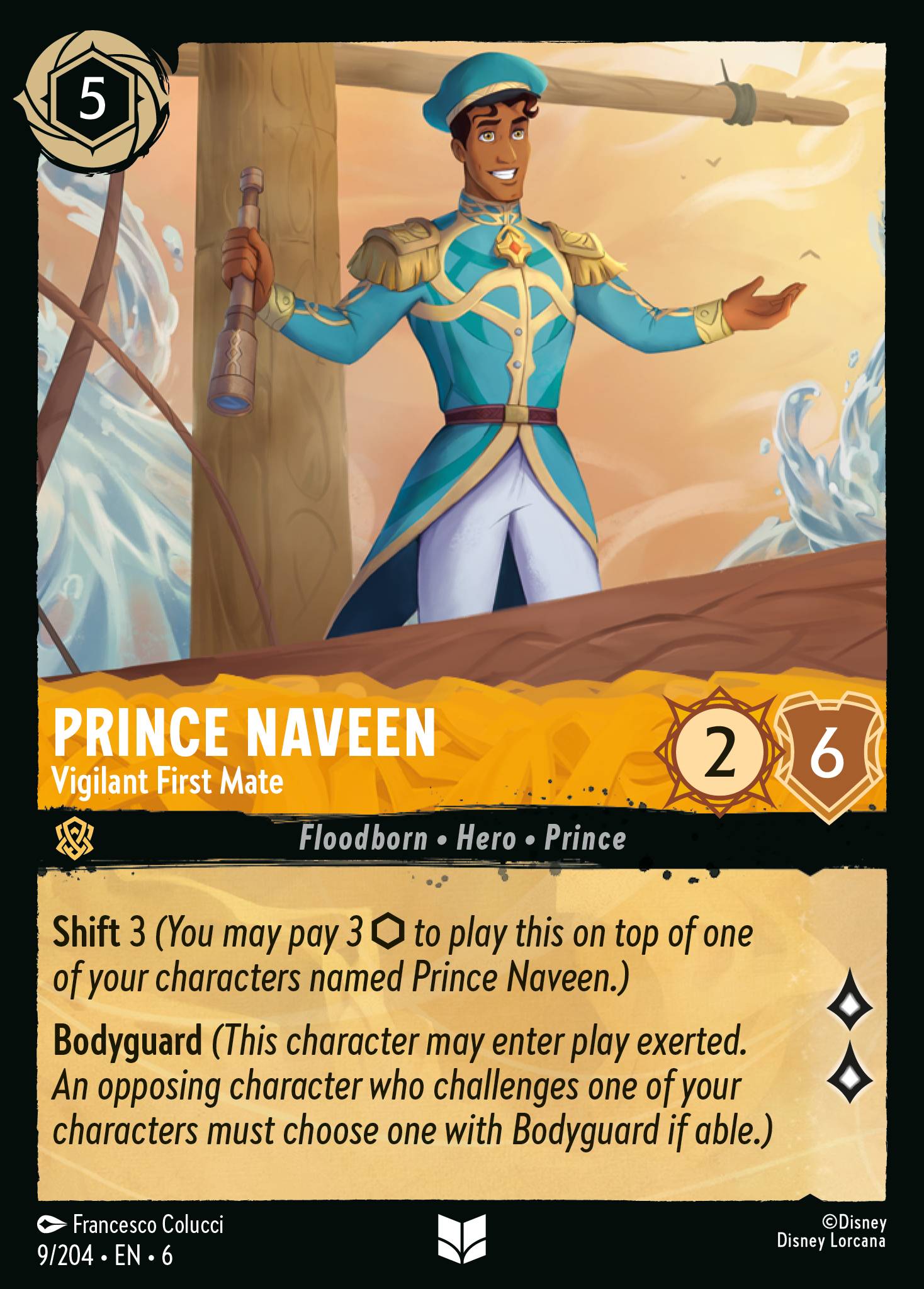 Prince Naveen — Vigilant First Mate Disney Lorcana card