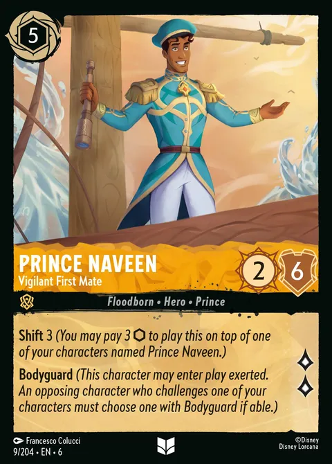 Prince Naveen — Vigilant First Mate Disney Lorcana card
