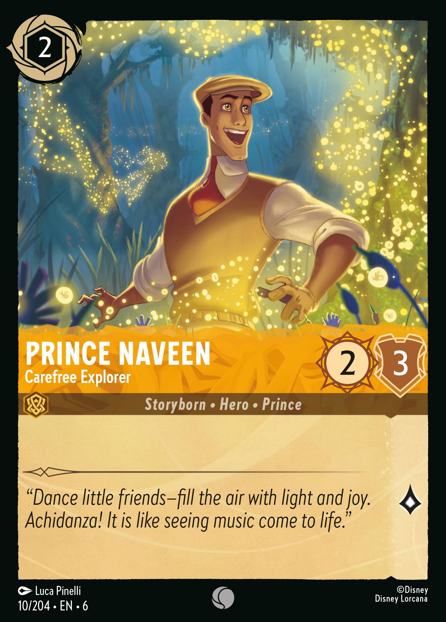 Prince Naveen — Carefree Explorer Disney Lorcana card