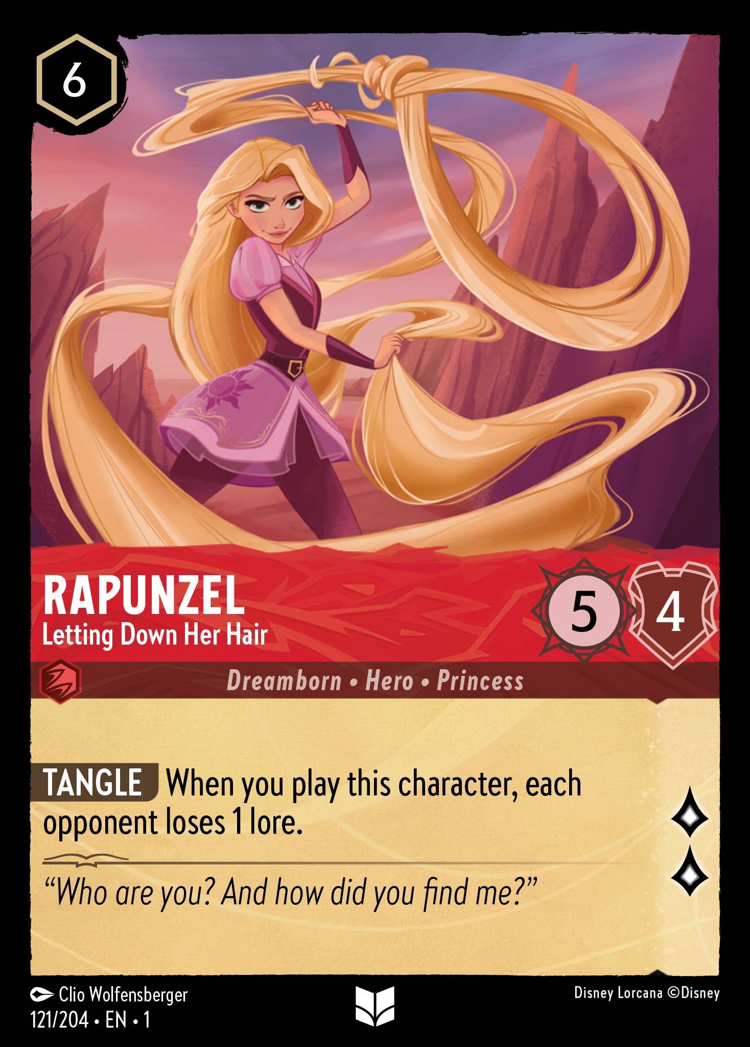 Rapunzel — Letting Down Her Hair Disney Lorcana card