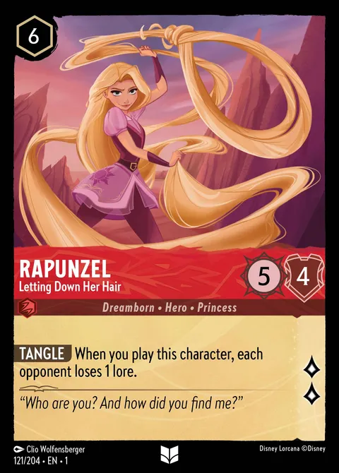 Rapunzel — Letting Down Her Hair Disney Lorcana card