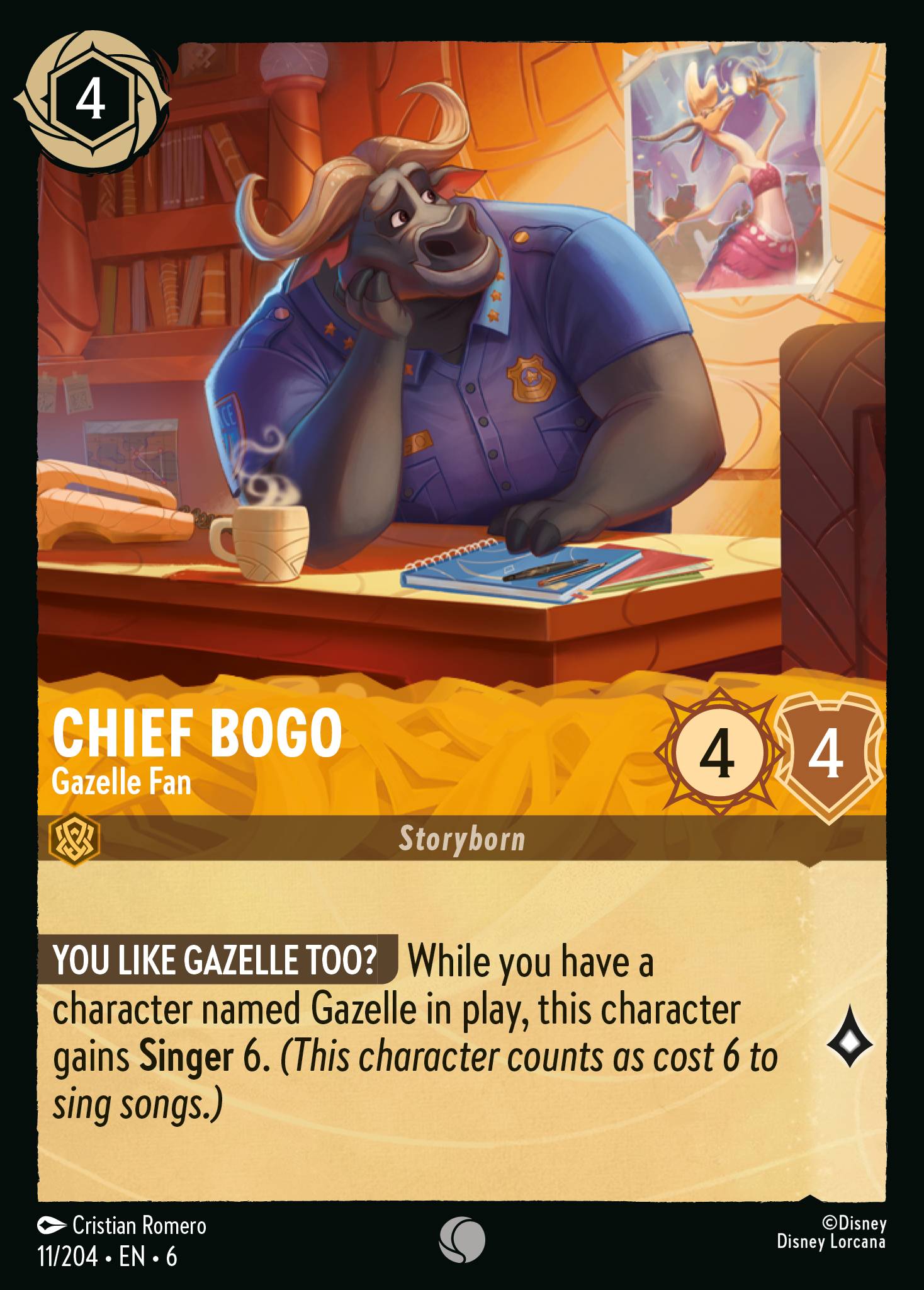 Chief Bogo — Gazelle Fan Disney Lorcana card