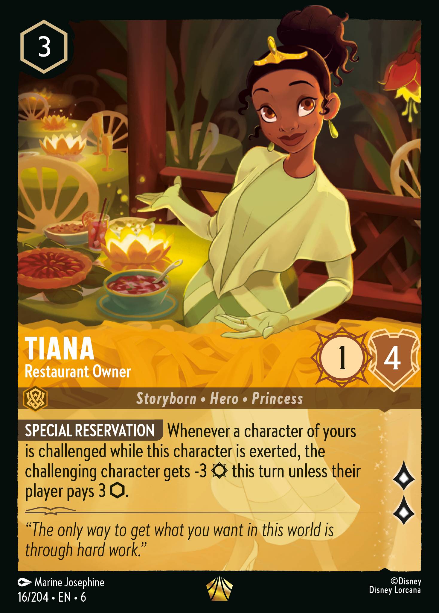 Tiana — Restaurant Owner Disney Lorcana card