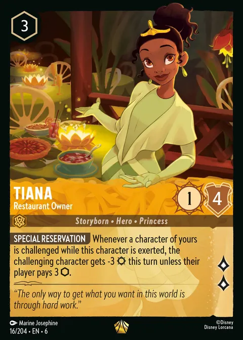 Tiana — Restaurant Owner Disney Lorcana card