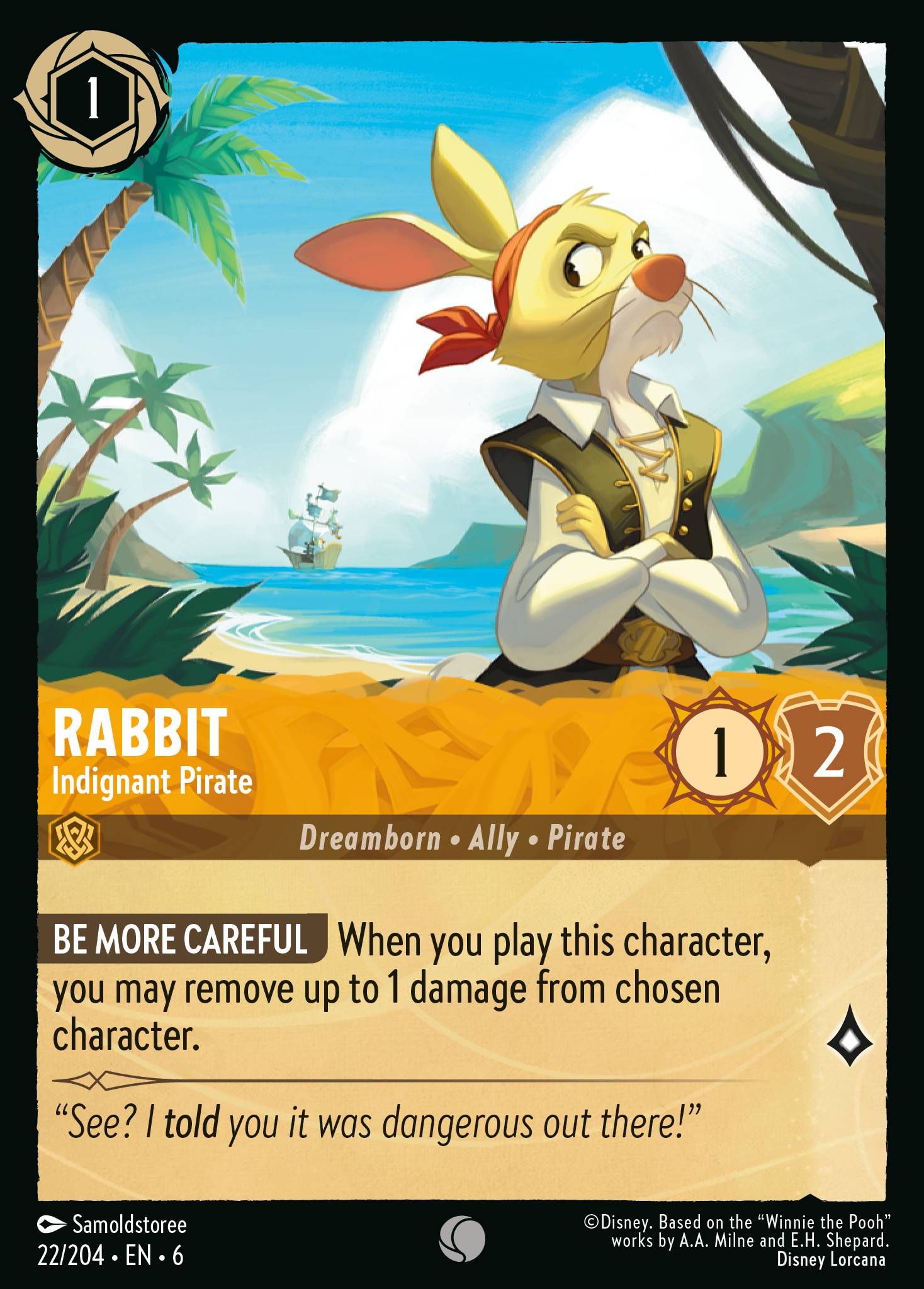 Rabbit — Indignant Pirate Disney Lorcana card