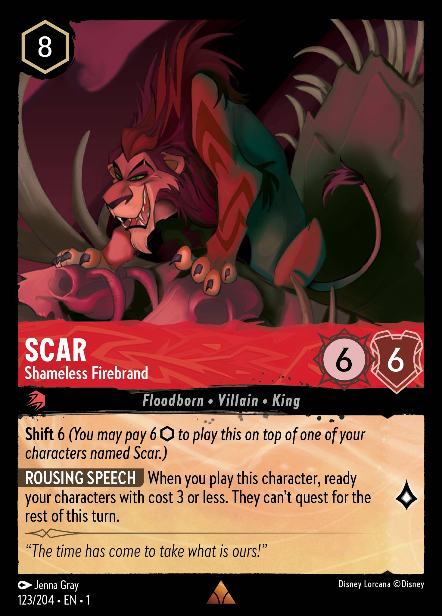 Scar — Shameless Firebrand Disney Lorcana card
