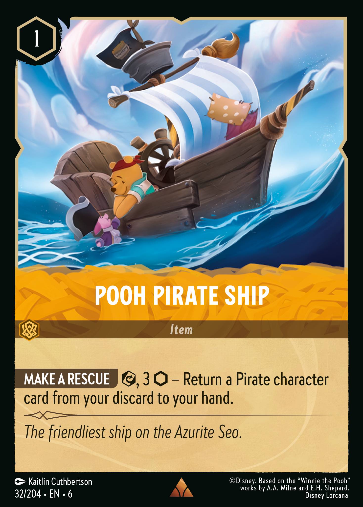 Pooh Pirate Ship Disney Lorcana card