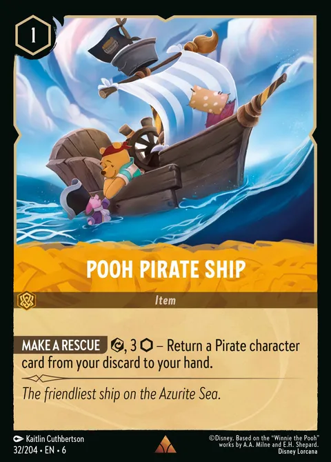 Pooh Pirate Ship Disney Lorcana card