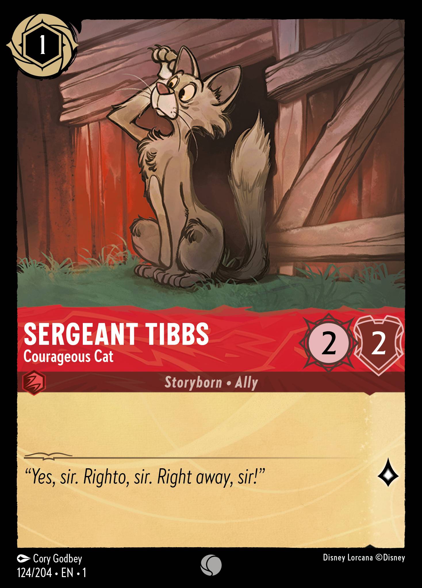 Sergeant Tibbs — Courageous Cat Disney Lorcana card