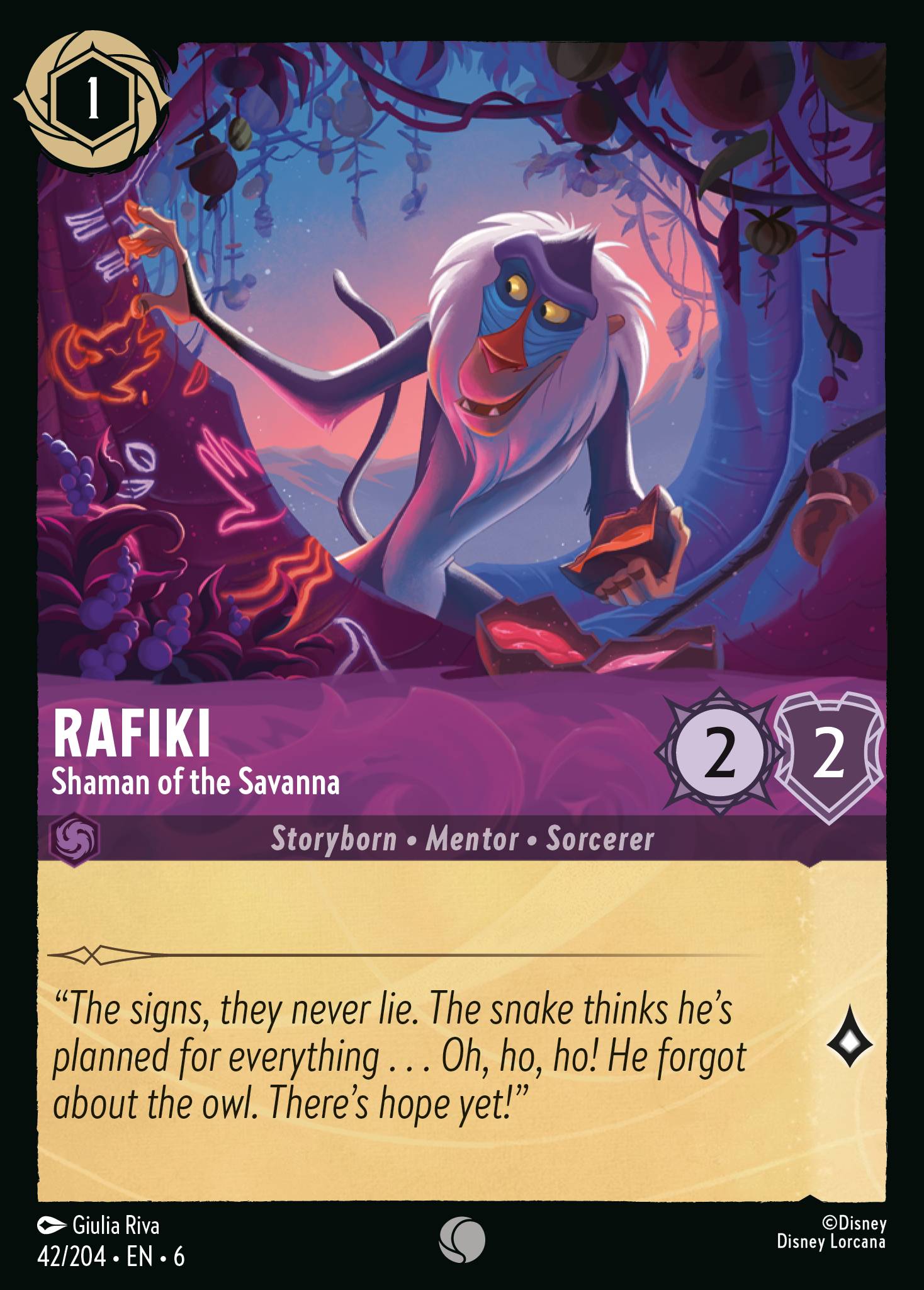 Rafiki — Shaman of the Savanna Disney Lorcana card