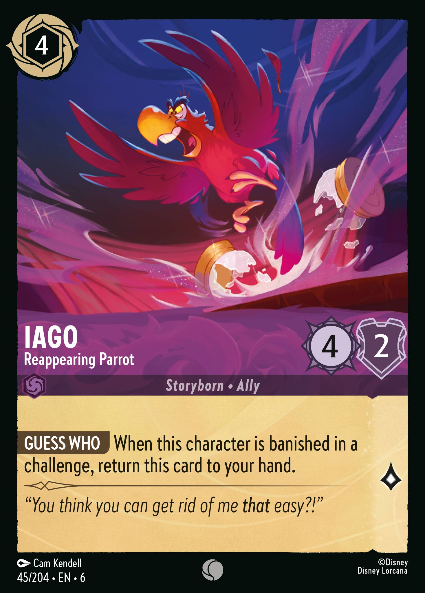 Iago — Reappearing Parrot Disney Lorcana card