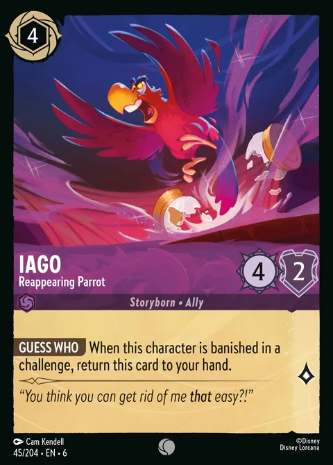 Iago — Reappearing Parrot Disney Lorcana card
