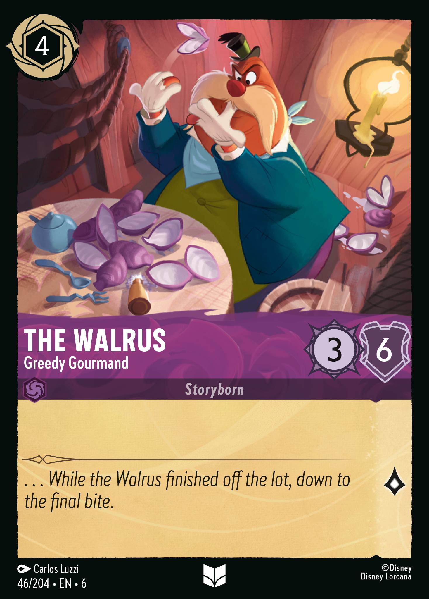 The Walrus — Greedy Gourmand Disney Lorcana card