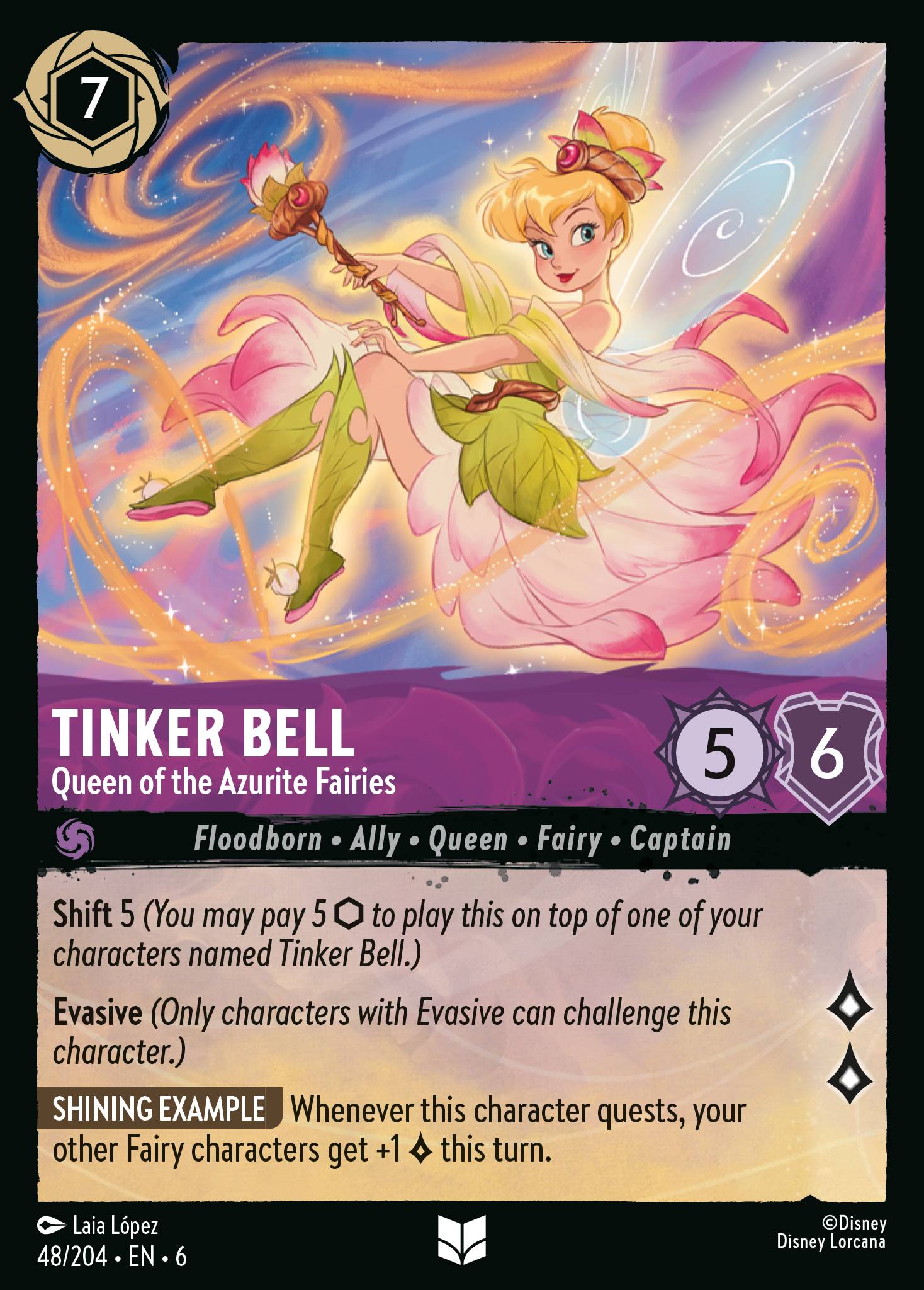 Tinker Bell — Queen of the Azurite Fairies Disney Lorcana card
