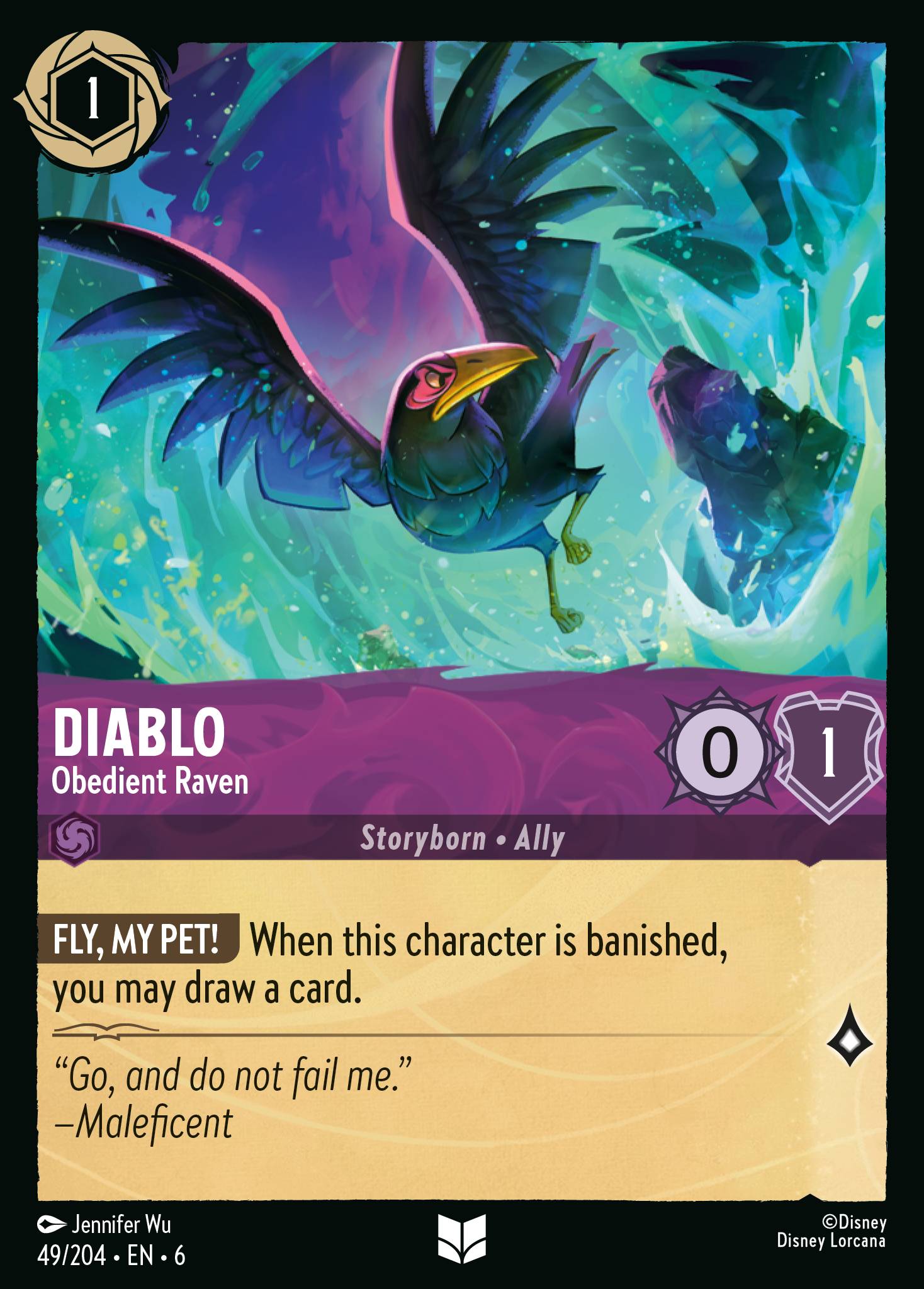 Diablo — Obedient Raven Disney Lorcana card