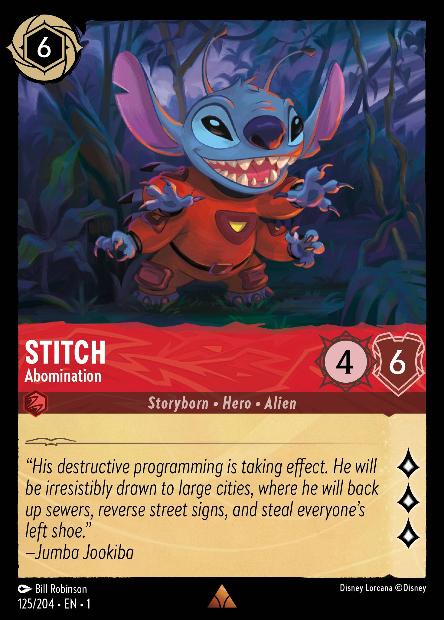 Stitch — Abomination Disney Lorcana card