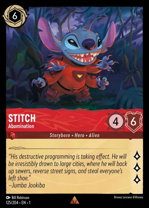 Stitch — Abomination Disney Lorcana card