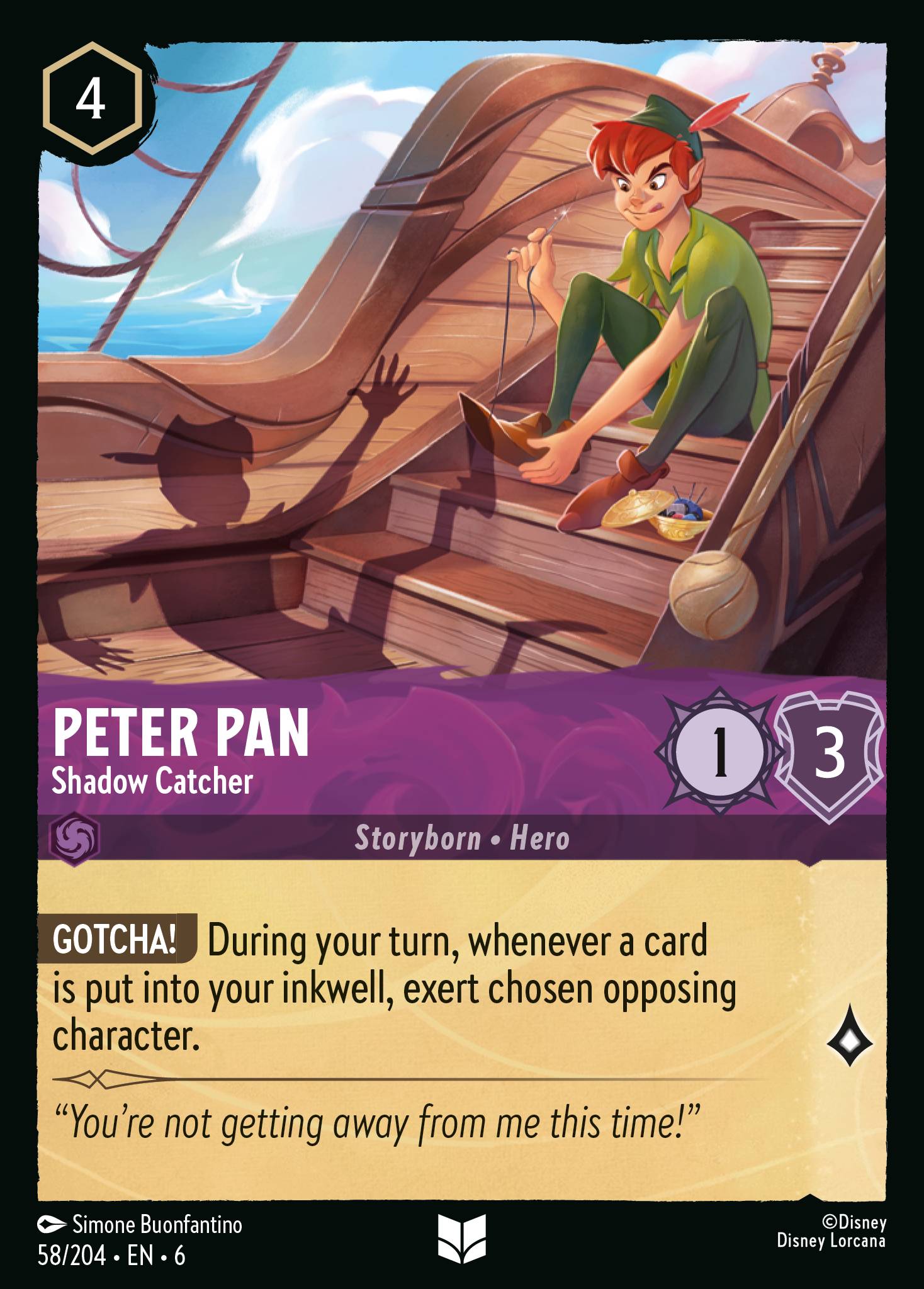 Peter Pan — Shadow Catcher Disney Lorcana card
