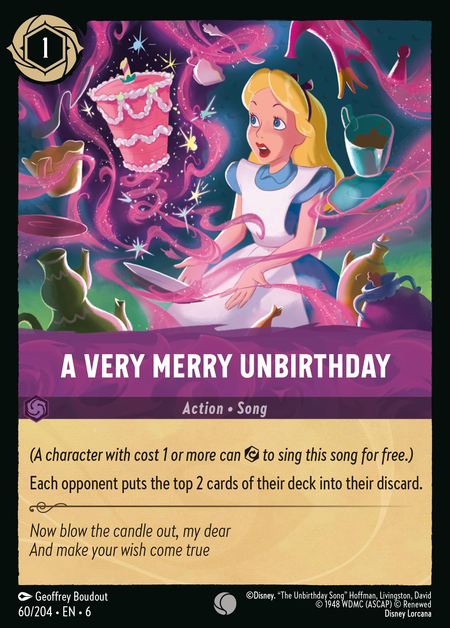 A Very Merry Unbirthday Disney Lorcana card