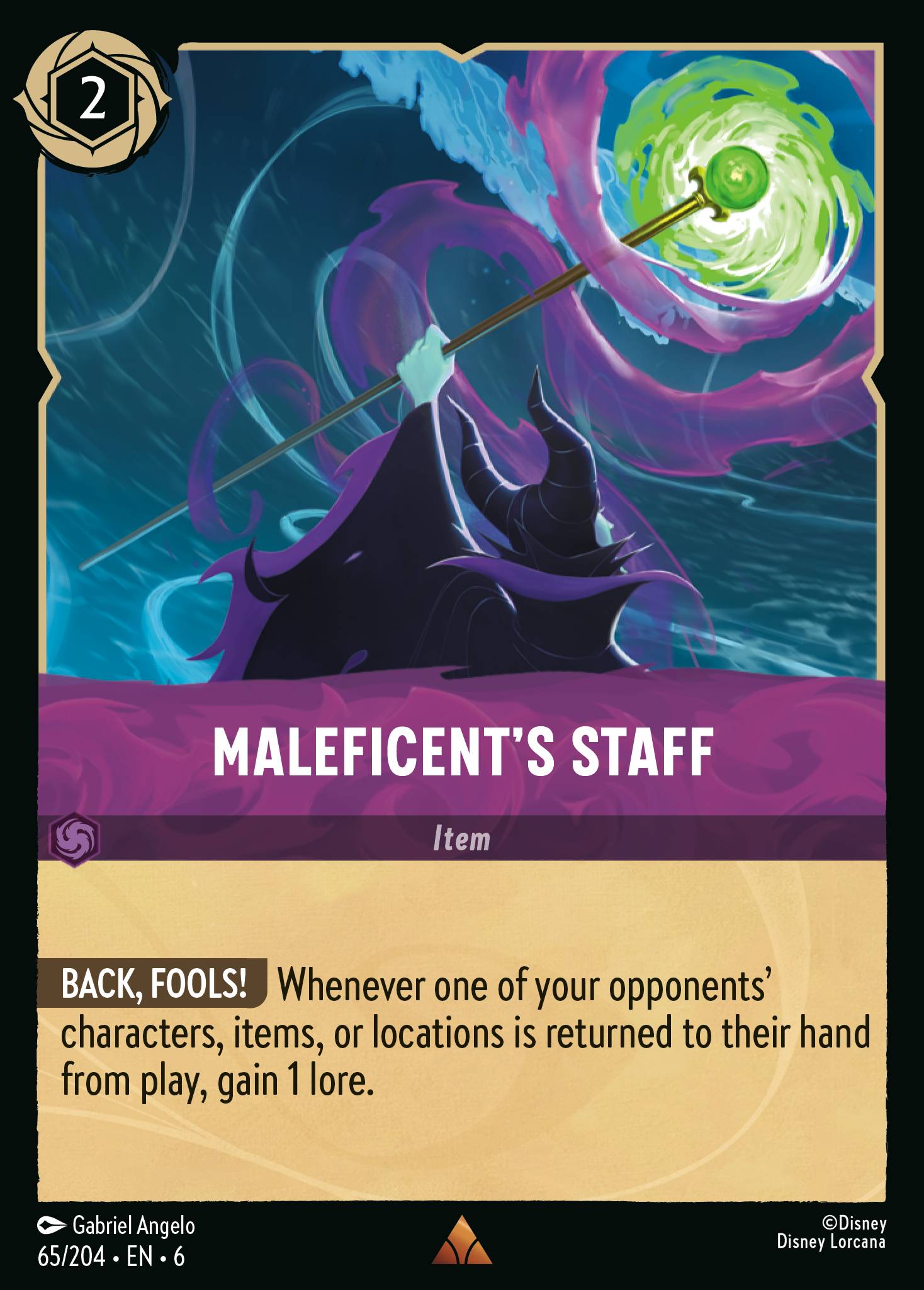Maleficent's Staff Disney Lorcana card