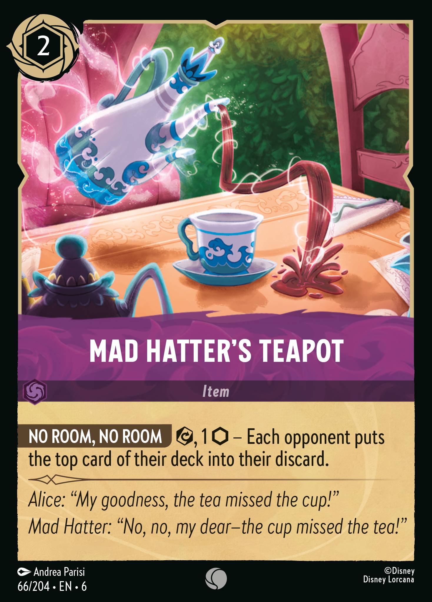 Mad Hatter's Teapot Disney Lorcana card