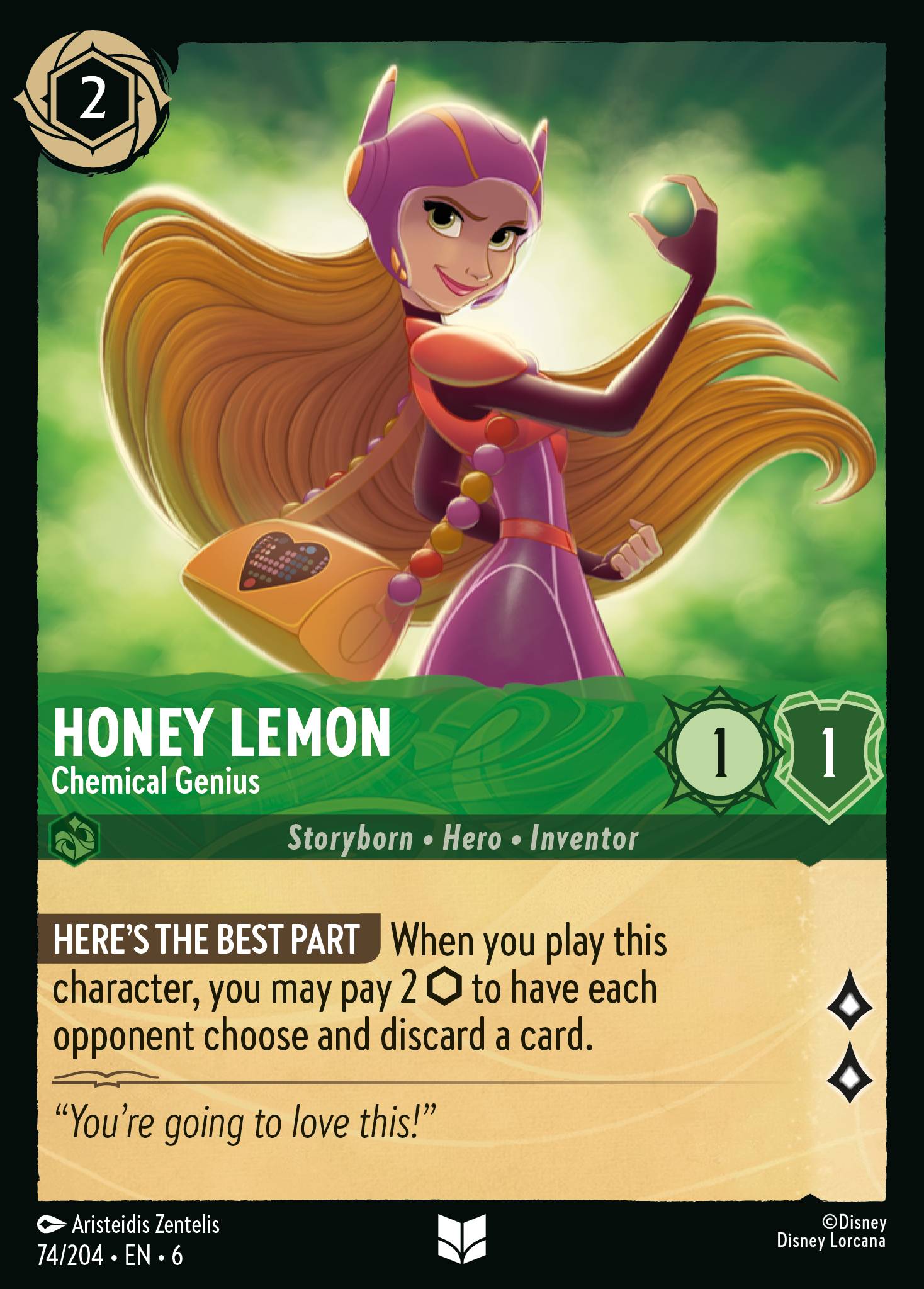 Honey Lemon — Chemical Genius Disney Lorcana card