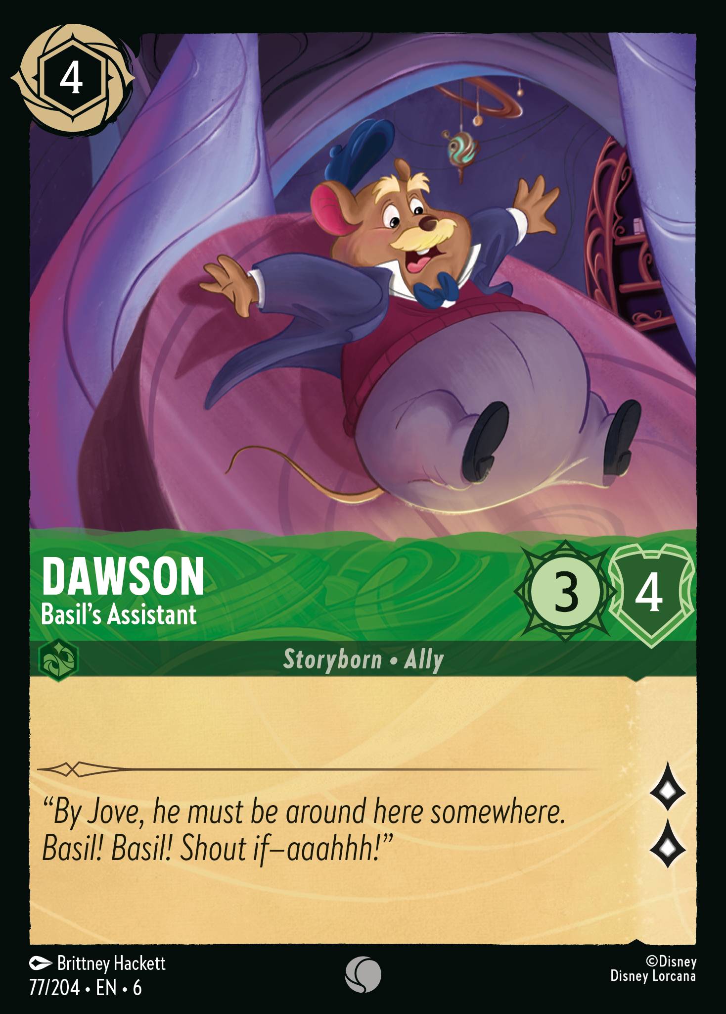 Dawson — Basil's Assistant Disney Lorcana card