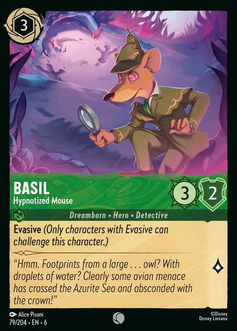 Basil — Hypnotized Mouse Disney Lorcana card