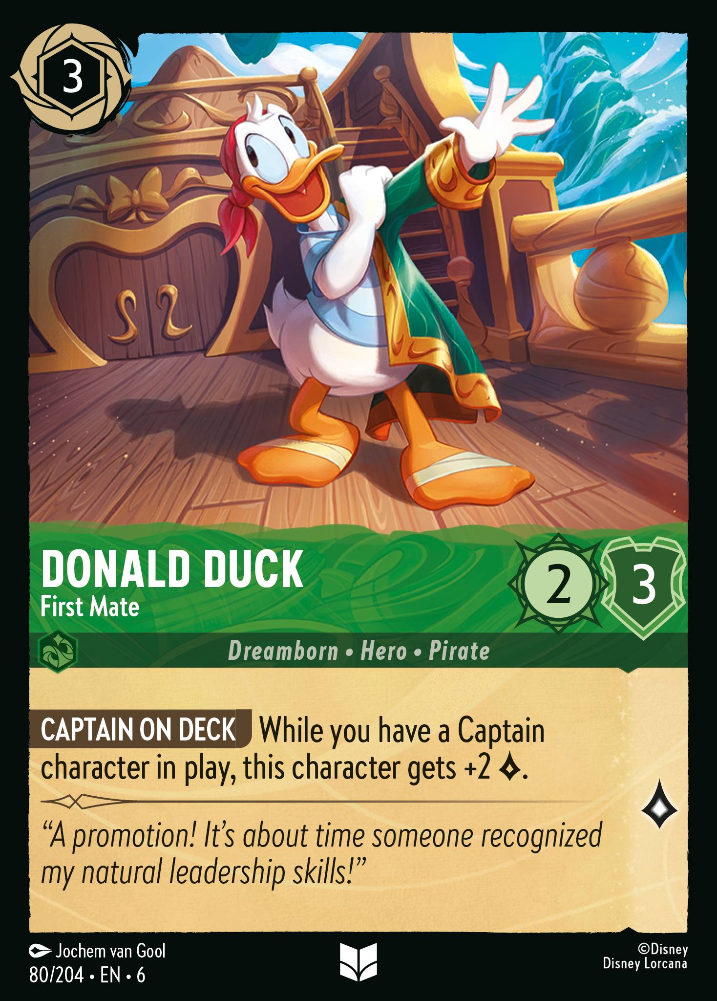 Donald Duck — First Mate Disney Lorcana card