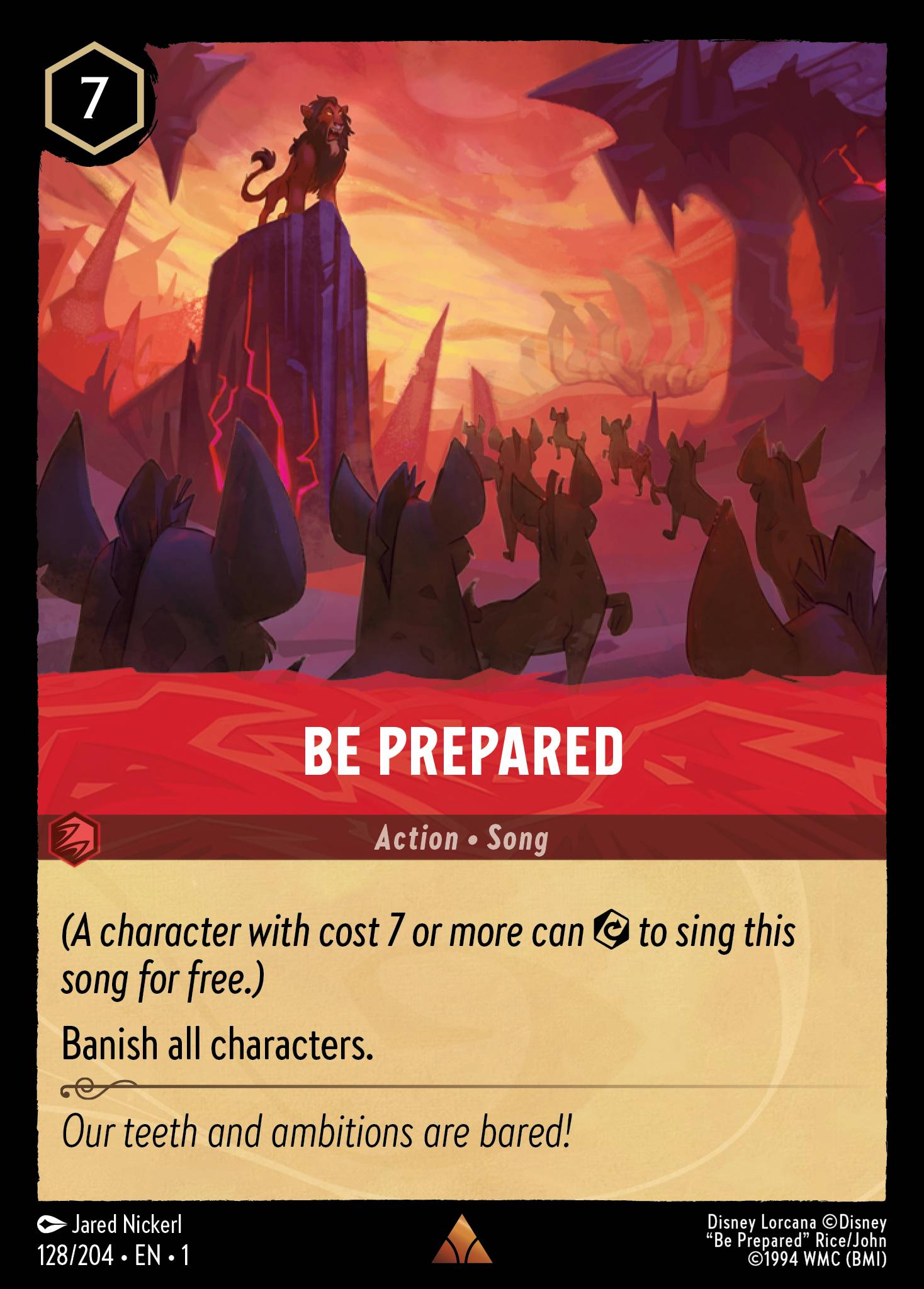 Be Prepared Disney Lorcana card