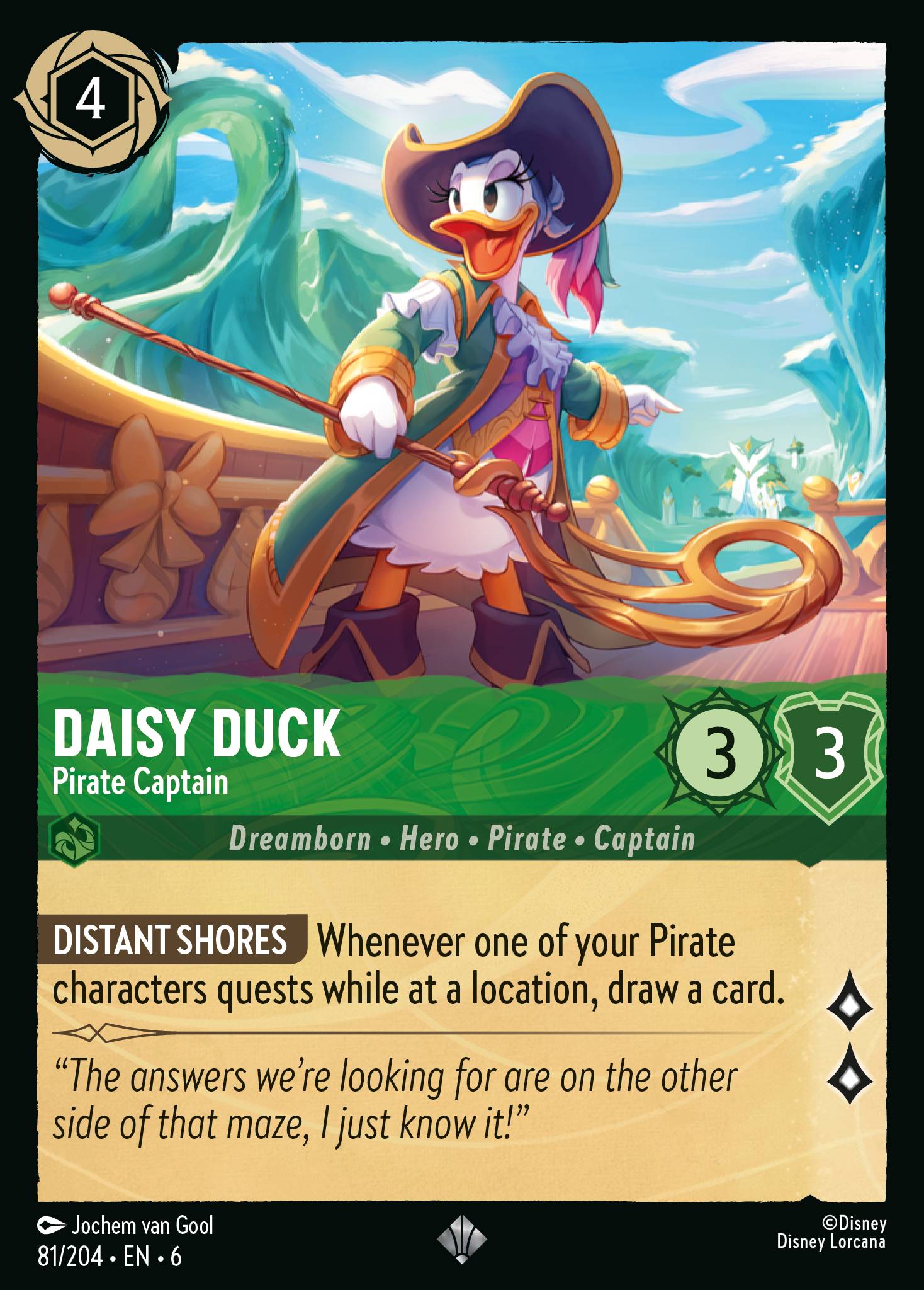 Daisy Duck — Pirate Captain Disney Lorcana card